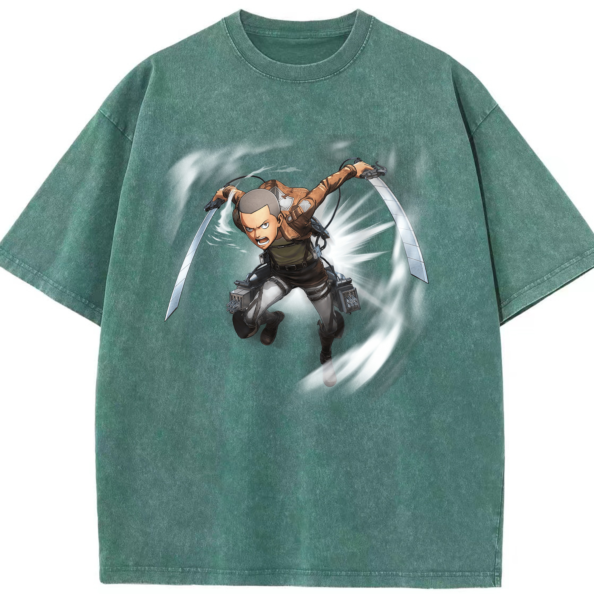 （画像用） 進撃の巨人 コニー·スプリンガー Attack on Titan Connie Springer 綿100% ヴィンテージ風 半袖Tシャツ（フロントプリント）